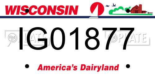 IG01877 Wisconsin License Plate