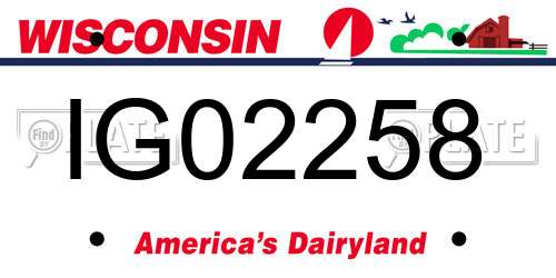 IG02258 Wisconsin License Plate