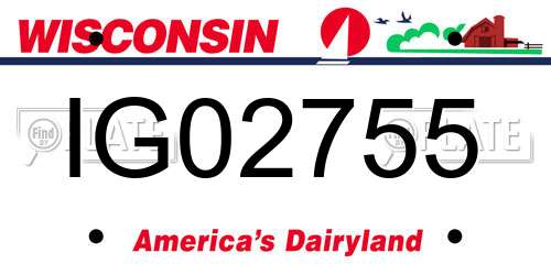 IG02755 Wisconsin License Plate