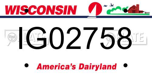 IG02758 Wisconsin License Plate