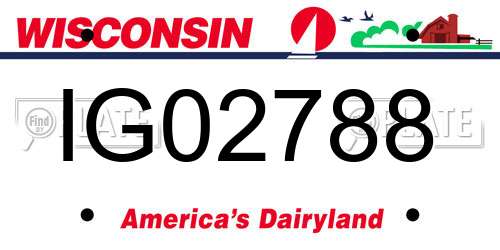 IG02788 Wisconsin License Plate