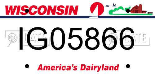 IG05866 Wisconsin License Plate