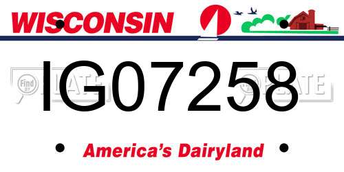 IG07258 Wisconsin License Plate
