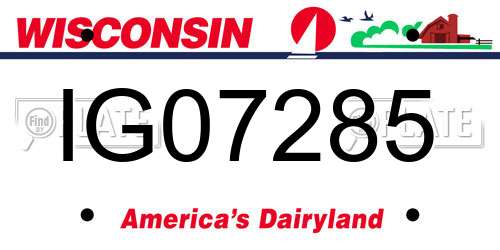 IG07285 Wisconsin License Plate