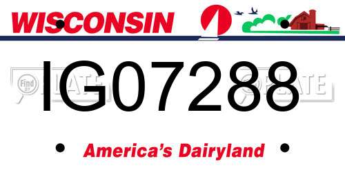 IG07288 Wisconsin License Plate
