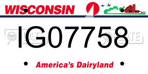 IG07758 Wisconsin License Plate