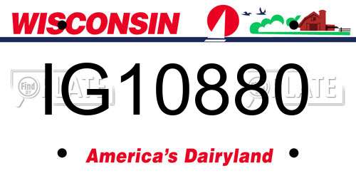 IG10880 Wisconsin License Plate