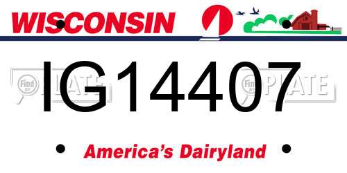 IG14407 Wisconsin License Plate
