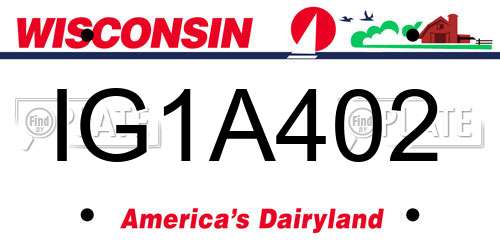 IG1A402 Wisconsin License Plate