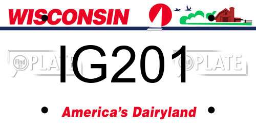 IG201 Wisconsin License Plate