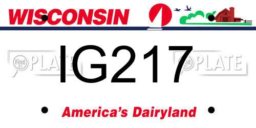IG217 Wisconsin License Plate