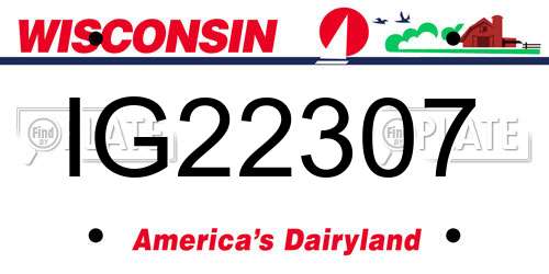 IG22307 Wisconsin License Plate