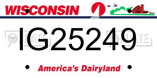 IG25249 Wisconsin License Plate