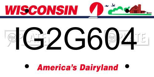 IG2G604 Wisconsin License Plate
