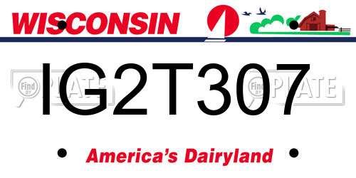 IG2T307 Wisconsin License Plate