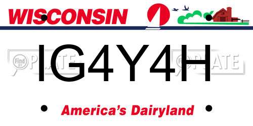 IG4Y4H Wisconsin License Plate