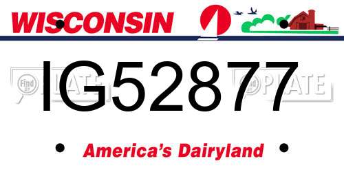 IG52877 Wisconsin License Plate