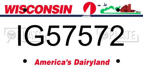 IG57572 Wisconsin License Plate