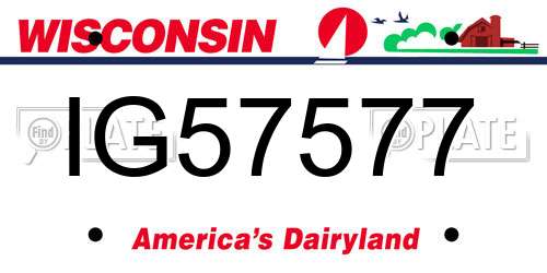 IG57577 Wisconsin License Plate