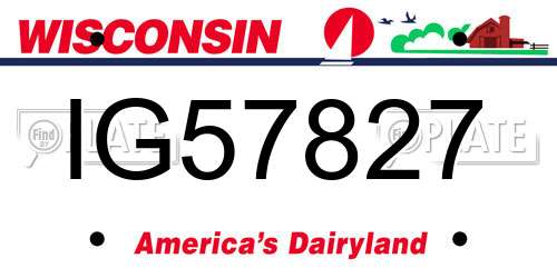 IG57827 Wisconsin License Plate