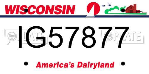 IG57877 Wisconsin License Plate