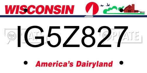 IG5Z827 Wisconsin License Plate