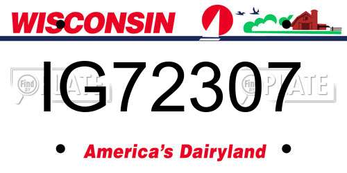 IG72307 Wisconsin License Plate