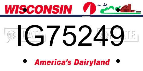IG75249 Wisconsin License Plate