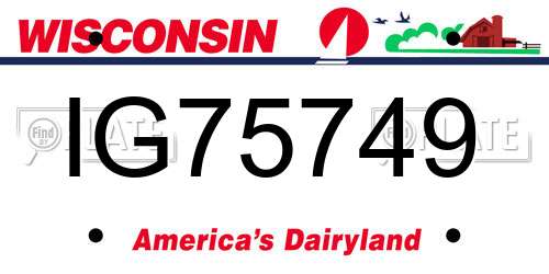 IG75749 Wisconsin License Plate
