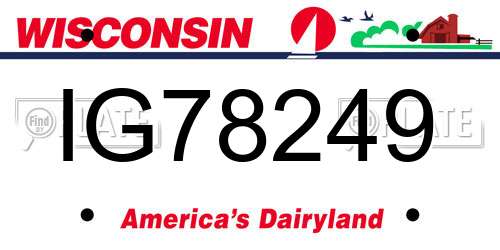 IG78249 Wisconsin License Plate