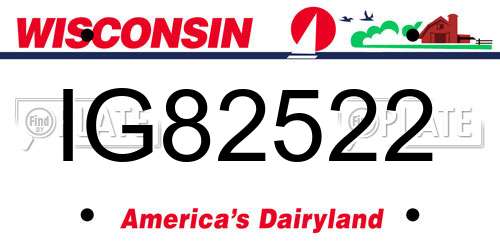 IG82522 Wisconsin License Plate