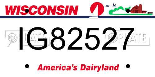 IG82527 Wisconsin License Plate