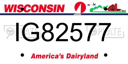 IG82577 Wisconsin License Plate
