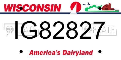 IG82827 Wisconsin License Plate