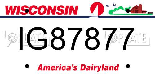 IG87877 Wisconsin License Plate
