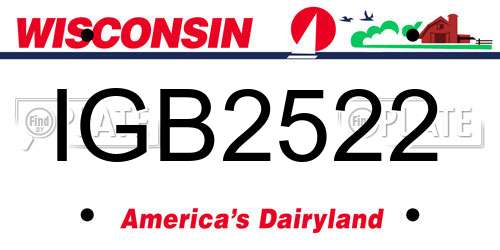 IGB2522 Wisconsin License Plate
