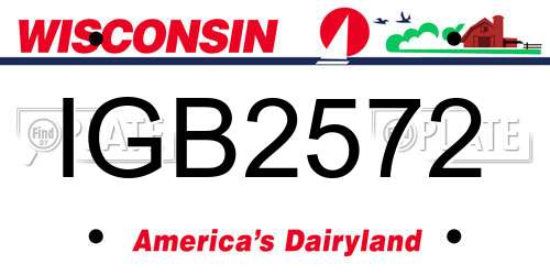 IGB2572 Wisconsin License Plate