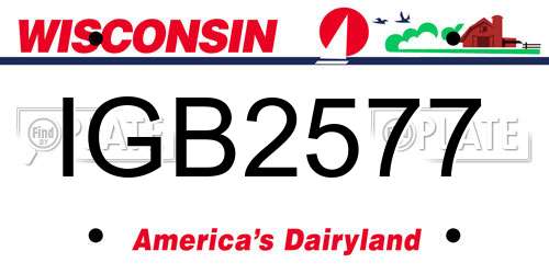 IGB2577 Wisconsin License Plate