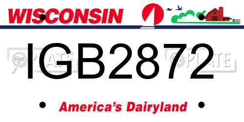 IGB2872 Wisconsin License Plate