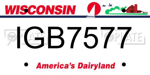 IGB7577 Wisconsin License Plate