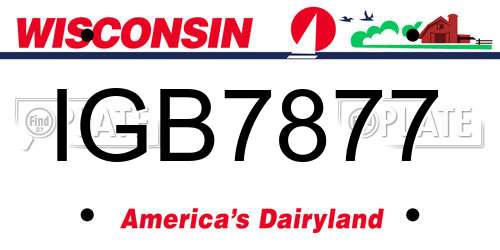 IGB7877 Wisconsin License Plate