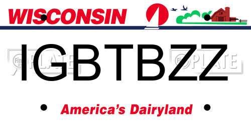 IGBTBZZ Wisconsin License Plate