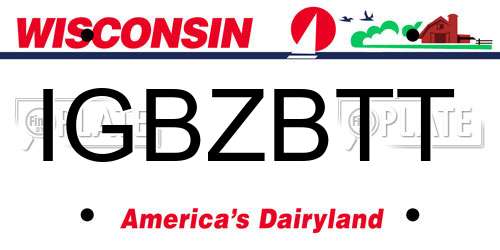 IGBZBTT Wisconsin License Plate