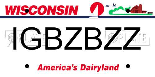 IGBZBZZ Wisconsin License Plate