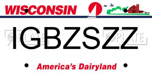 IGBZSZZ Wisconsin License Plate
