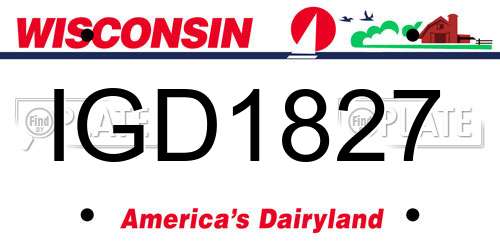 IGD1827 Wisconsin License Plate
