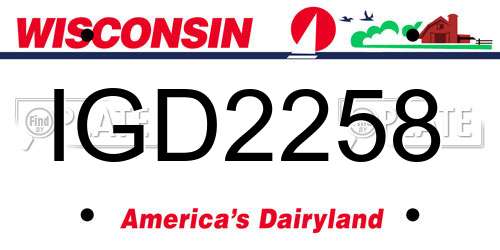 IGD2258 Wisconsin License Plate
