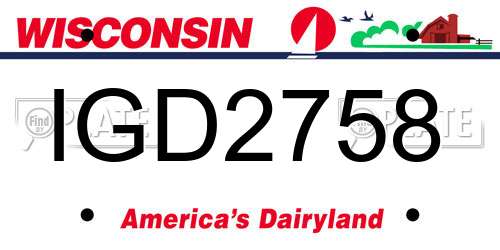 IGD2758 Wisconsin License Plate