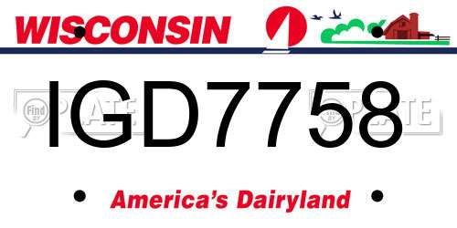 IGD7758 Wisconsin License Plate