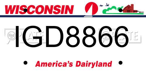 IGD8866 Wisconsin License Plate